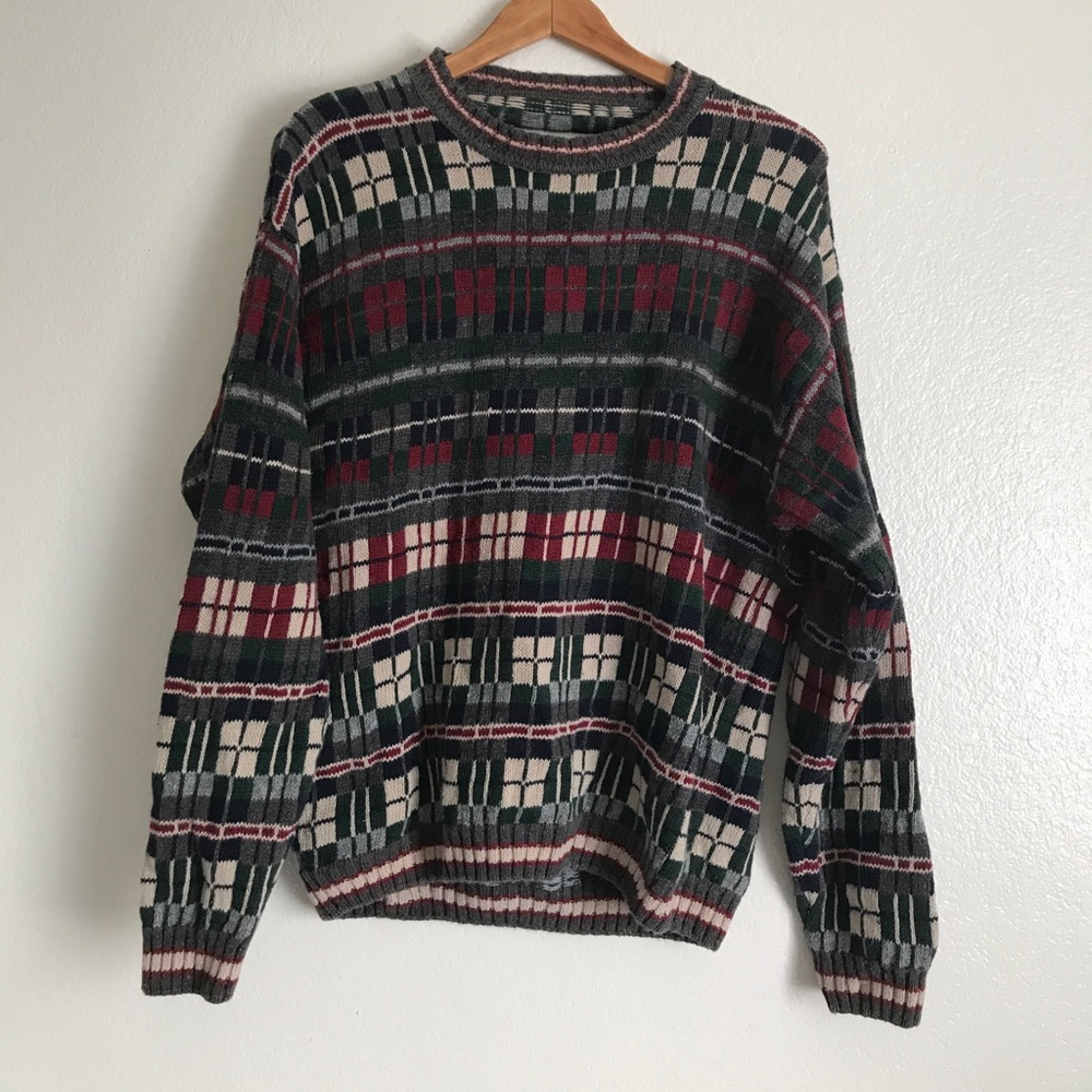 LF FURST OF A KIND Checkered Sweater Large